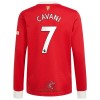 Officiële Voetbalshirt Manchester United Edinson Cavani 7 Thuis 2021-22 Lange Mouw - Heren